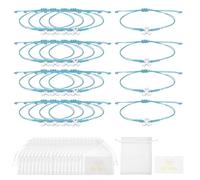 QUARKZMAN 20 Pcs Pulseras Contra El Mama A Granel, Pulsera Trenzada Cinta Ajustable Conjunto Regalos Cuidado Con Tarjeta Y Bolsa De Malla Regalos De Cuidado Contra El.