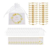 QUARKZMAN 20 Pcs Pulseras Girasol Bohemia Surf Pulsera La Amistad Ajustable Conjunto Cuerda Trenzada Girasol Con Tarjeta Y Bolsa De Malla Para Mujeres Joyería De Moda Regalos.