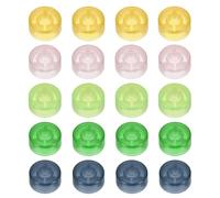 QUARKZMAN 20 Pcs Tapas de Interruptor de Pie para Pedales de Guitarra Tapas de Botón Cubierta Superior de Interruptor de Pie de Plástico 3/8" para Botones de Pedales, Multicolor