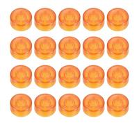 QUARKZMAN 20 Pcs Tapas de Interruptor de Pie para Pedales de Guitarra Tapas de Botón de Plástico Cubierta Superior de Interruptor de Pie 3/8" para Botones de Pedales, Naranja Brillante