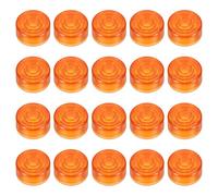 QUARKZMAN 20 Pcs Tapas de Interruptor de Pie para Pedales de Guitarra Tapas de Botón de Plástico Cubierta Superior de Interruptor de Pie 3/8" para Botones de Pedales, Naranja