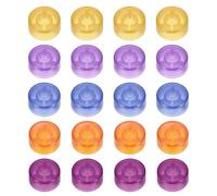 QUARKZMAN 20 Pcs Tapas de Interruptor de Pie para Pedales de Guitarra Tapas de Botón de Plástico Cubierta Superior de Interruptor de Pie 3/8" para Botones de Pedales, 5 Colores