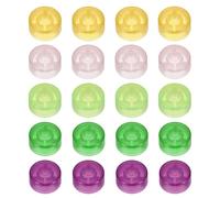QUARKZMAN 20 Pcs Tapas de Interruptor de Pie para Pedales de Guitarra Tapas de Botón de Plástico Cubierta Superior de Interruptor de Pie 3/8" para Botones de Pedales, Colorido