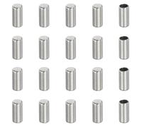 QUARKZMAN 20 Pcs Tapones Extremo Cordón Acero Inoxidable, Tapones Extremo Cuentas Barril 1.5 mm Para Cordón Cuero Para Hacer Joyería DIY Borla 5.5 mm Longitud Plateado