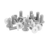 QUARKZMAN 20 Pcs Tornillos De Cabeza Hexagonal Con Hueco M5-0.8 X 12mm, Tornillos De Acero Inoxidable 304 Roscado Completo Acabado Brillante Para Muebles Electrodomésticos, Blanco