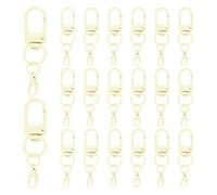 QUARKZMAN 20 Pezzi Gancio Aragosta Metallico, Doppio Gancio Portachiavi, Ganci Girevoli Per Creazione Di Gioielli, Portachiavi, Borse, Accessori Per DIY, Colore Bianco Crema