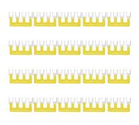 QUARKZMAN 20 Pezzi Terminale A Forcella, 4 Posti 15A 400V Tagliabile Pre Isolato Blocco Di Collegamento TB-1504 Barriera Di Terminali Connettore Per Officine Macchinari, Giallo