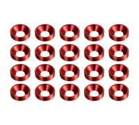 QUARKZMAN 20 Piezas Arandelas Avellanadas M5 Aleación De Aluminio Anodizado Arandelas De Acabado Para Accesorios Mecánicos Rojo