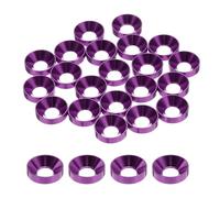 QUARKZMAN 20 Piezas Arandelas Avellanadas M6 13.8mm/0.54 Pulgada Aleación De Aluminio Anodizado Juntas Para Tornillos Accesorios RC/FPV/PC/Dron Color Morado