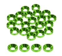 QUARKZMAN 20 Piezas Arandelas Avellanadas M6, 13.8mm/0.54 Pulgadas Aleación De Aluminio Anodizado, Juntas Para Tornillos Accesorios RC/FPV/PC/Drones, Verde