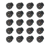 QUARKZMAN 20 Piezas Conector De Panel DC5521 Hembra, 30V 0.5A 5.5x2.1mm 3 Pines Conector De Alimentación DC con Tuerca De Metal para Dispositivos Electrónicos, Negro 14x14x18mm