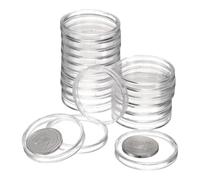 QUARKZMAN 20 Piezas de 35mm Portamonedas de Plata, Tapas de Cápsulas de Monedas de Plástico Acrílico Transparente Contenedor de Suministros de Colección de Monedas Redondas