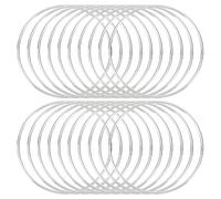 QUARKZMAN 20 Piezas de Aros para Atrapasueños Aros de Metal Plata | para Manualidades, Aros Florales de 4 Pulgadas, para Manualidades de Bricolaje, para Hacer Coronas Colgadores de Plantas