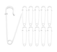 QUARKZMAN 20 Piezas De Imperdibles De Seguridad De 3 Pulgadas (75mm) Imperdibles Grandes De Acero Pintados Al Horno Imperdibles De Costura Resistentes para Ropa DIY Artesanal Color Blanco