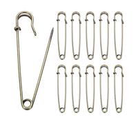 QUARKZMAN 20 Piezas De Imperdibles De Seguridad De 4 Pulgadas (100mm) Acero Electroplateado Imperdibles Grandes De Seguridad Imperdibles De Costura Ropa Artes De Costura DIY Color Bronce