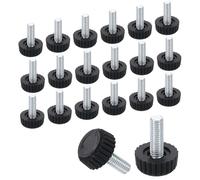 QUARKZMAN 20 Piezas De Patas Niveladoras para Muebles con Rosca M6 17x16mm Patas Ajustables para Mesas Patas Deslizantes con Rosca para Sillas Y Taburetes Negro