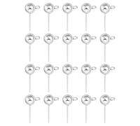 QUARKZMAN 20 Piezas De Pendientes De Bola Poste, 18x6mm Acero Inoxidable Alfiler Redondo De Oreja Con Argolla Horizontal Para Bisutería DIY, Plateado