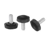 QUARKZMAN 20 Piezas de Perillas Moleteadas de Rosca Macho M4 X 10 mm, Perillas de Sujeción de Tornillo de Pulgar, Agarre de Perillas de Plástico con Espárrago Roscado, Negro