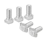 QUARKZMAN 20 Piezas Pernos en T-Slot M5 x 10mm Perno de Cabeza de Martillo T para Perfil de Extrusión de Aluminio en Serie 2020 T-Slot Acero al Carbono Niquelado Plata