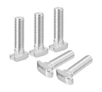 QUARKZMAN 20 Piezas Pernos en T-Slot M8 x 35mm Perno de Cabeza de Martillo T para Perfil de Extrusión de Aluminio en T-Slot Serie 4040 Acero al Carbono Niquelado Plata