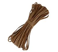 QUARKZMAN 20 Yardas de Cordón de Ante de Cuero Sintético con Remache, Cuerda de Cuero de Microfibra con Tachuelas de 5mm para Hacer Collares, Pulseras (Café Oscuro)
