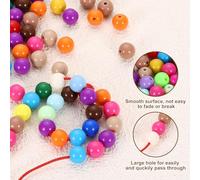 QUARKZMAN 200 cuentas redondas de acrílico beige claro de 8 mm de diámetro y 1,9 mm de agujero, de resina plástica, lisas, sueltas, para hacer joyas, pulseras, collares, bricolaje.