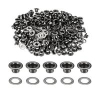 QUARKZMAN 200 Juegos De Ojales, 3.5mm Latón Ojales Autosoportados Con Arandelas Para Cinturones, Zapatos, Ropa, Núcleos De Cuentas, Proyectos DIY, Negro
