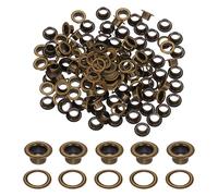 QUARKZMAN 200 Juegos De Ojales, 4 Mm Ojales De Latón Con Arandelas Para Cinturones, Zapatos, Ropa, Núcleos De Cuentas, Proyectos De Bricolaje, Bronce