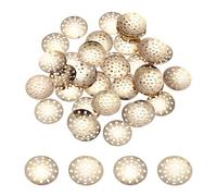 QUARKZMAN 200 Pcs Base Para Broche, 18mm Broches Bouquet Base Con Agujeros Bandeja Redonda Para Abalorios Para Manualidades DIY Suministros Para Hacer Joyería De Broches Hechos A Mano, Oro K