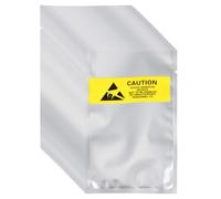 QUARKZMAN 200 Pcs Bolsas Antiestáticas 3.1" x 5.3" Abiertas En La Parte Superior Bolsa De Protección ESD con Etiquetas para Disco Duro HDD SSD Dispositivos Placas Madre, Plateadas
