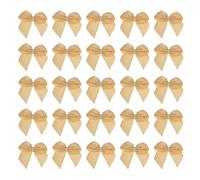 QUARKZMAN 200 pcs Lazos Mini De 1 Pulgada Pequeños Lazos Champaña Dorado Para Manualidades DIY Aplicaciones De Costura Accesorios Para El Cabello Decoración De Cajas De Regalo Bodas Fiestas