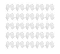 QUARKZMAN 200 pcs Mini Lazos De Cinta 1 Pulgada Pequeños Lazos Blancos Para Manualidades DIY Aplicaciones De Costura Accesorios Para El Cabello Decoración De Cajas De Regalo Bodas Y Fiestas