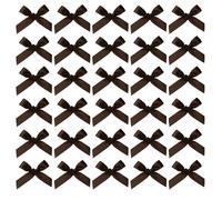 QUARKZMAN 200 pcs Mini Lazos De Cinta 2" Pequeños Lazos De Cinta Marrón Oscuro Para Manualidades DIY, Aplicaciones De Costura, Accesorios Para El Pelo, Decoración De Cajas De Regalo, Bodas