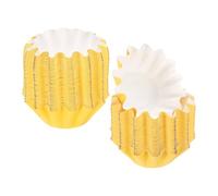 QUARKZMAN 200 Piezas De Moldes Para Magdalenas Amarillos Resistentes A La Grasa Moldes Estándar De Papel Resistente Para Hornear Magdalenas Envoltorios Con Volantes