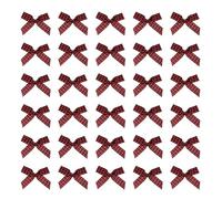 QUARKZMAN 200 Piezas Mini Lazo De Cinta De Cuadros 2 Pulgadas Pequeños Lazos A Cuadros Para Costura Manualidades Accesorios Para El Cabello Decoración De Cajas De Regalo Fiestas Rojo/Negro