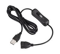 QUARKZMAN 200cm Extensión Cable x 1uds USB Macho a Hembra Adaptador Cable con ON/OFF Interruptor para Computadora y LED Escritorio Lámpara, [Negro]