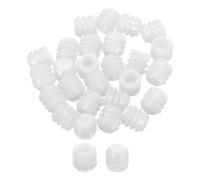 QUARKZMAN 200Pcs 0.42"x0.41" Clavijas De Bisagra, Insertos De Clavija Plástica Roscada Para Conexiones De Muebles Y Bisagras De Puertas De Gabinete, Blanco