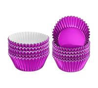 QUARKZMAN 200pcs Moldes para Magdalenas, Mini Forro Antiadherente para Cupcakes Envoltorios de Aluminio Papel Decoración de Tartas para Hogar Boda Aniversario Fiesta Pastelería, Rosa Rojo