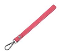 QUARKZMAN 20cm Correa de Muñeca de Cuero, Llavero de Cuero con Clip de Resorte de Asa Corta para Bolsas de Mano Accesorio para Manualidad Cámara Botella (Rojo Rosa, Broche Negro)