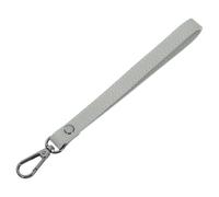 QUARKZMAN 20cm Correa de Muñeca de Cuero, Llavero de Cuero con Clip de Resorte de Asa Corta para Bolsas de Mano Accesorio para Manualidad Cámara Botella (Plateado, Broche Negro)