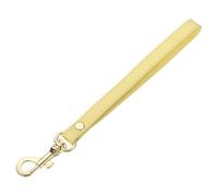 QUARKZMAN 20cm Correa de Muñeca de Cuero, Llavero de Cuero con Mini Clip de Resorte de Asa Corta para Bolsas de Mano Accesorio para Manualidad Cámara Botella (Amarillo, Broche Dorado)