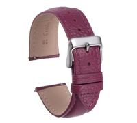 QUARKZMAN 20mm Correas de Reloj de Cuero Genuino Correa de Reloj de Cuero de Vaca Plana de Reemplazo Rápido Correa de Reloj Elegante con Hebilla de Acero Inoxidable Púrpura-Rojo