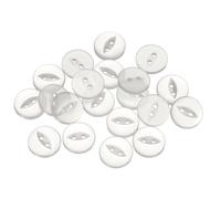 QUARKZMAN 20pcs 24L Botones Redondos Blancos 15mm 5/8" Botón De Reemplazo | Resina, Para Coser, 2 Agujeros Ojo De Pez, Para Artesanía Pantalones Vestido Falda Ropa Cierres, Botones