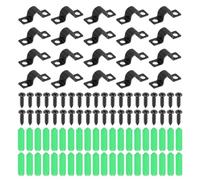 QUARKZMAN 20Pcs Abrazaderas De Tubo De 10mm (3/8") Con Dos Agujeros, Soporte Rígido En U, Abrazadera Resistente Con Tornillos Autorroscantes Y Tacos Cables Cordones