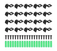 QUARKZMAN 20Pcs Abrazaderas De Tubo De Un Agujero De 8mm (5/16"), Soporte Rígido En U, Abrazaderas De Alta Resistencia Con Tornillos Autorroscantes Y Tacos De Expansión, Cables Y Cordones