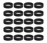 QUARKZMAN 20Pcs Bandas De Goma De Silicona Antideslizantes 1.22 Pulgadas Planas Bandas Elásticas De Goma Para Libros Trampas Arte Papel De Regalo Cordones Envolturas Negro