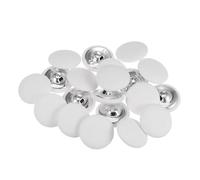 QUARKZMAN 20Pcs Botones de Tela Cubiertos de Tela de 40L, 25 mm, Redondos, Con Vástago Metálico para Coser, Ideales para Trajes, Vestidos, Blusas, Blancos
