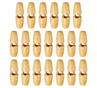 QUARKZMAN 20pcs Botones Ovalados de Madera, 30mm Solo Agujero Botón de Tipo Oliva Accesorio de Costura Palanca de Cuerno Repuesto para Abrigos Suéteres Ropa Manualidades DIY, Beige
