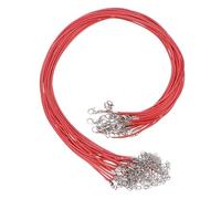 QUARKZMAN 20Pcs Cordón de Collar Encerado a Granel Rojo 1.5mm Dia 18" Cuerda de Collar con Cierre de Cadena para Colgantes Pulseras Suministros para Hacer Joyas Accesorios