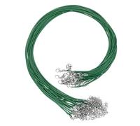 QUARKZMAN 20Pcs Cordón de Collar Encerado a Granel Verde 1.5mm Dia 18" Cuerda de Collar con Cierre de Cadena para Colgantes Pulseras Suministros para Hacer Joyas Accesorios